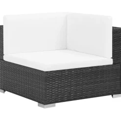 Mobilier De Jardin-vidaXL Salon de jardin 6 pcs avec coussins résine tressée Noir
