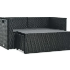 Mobilier De Jardin-vidaXL Salon de jardin 6 pcs avec coussins résine tressée Noir