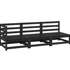 Mobilier De Jardin-vidaXL Salon de jardin 3 pcs bois de pin massif Noir