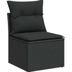 Mobilier De Jardin-vidaXL Salon de jardin 7 pcs avec coussins résine tressée Noir