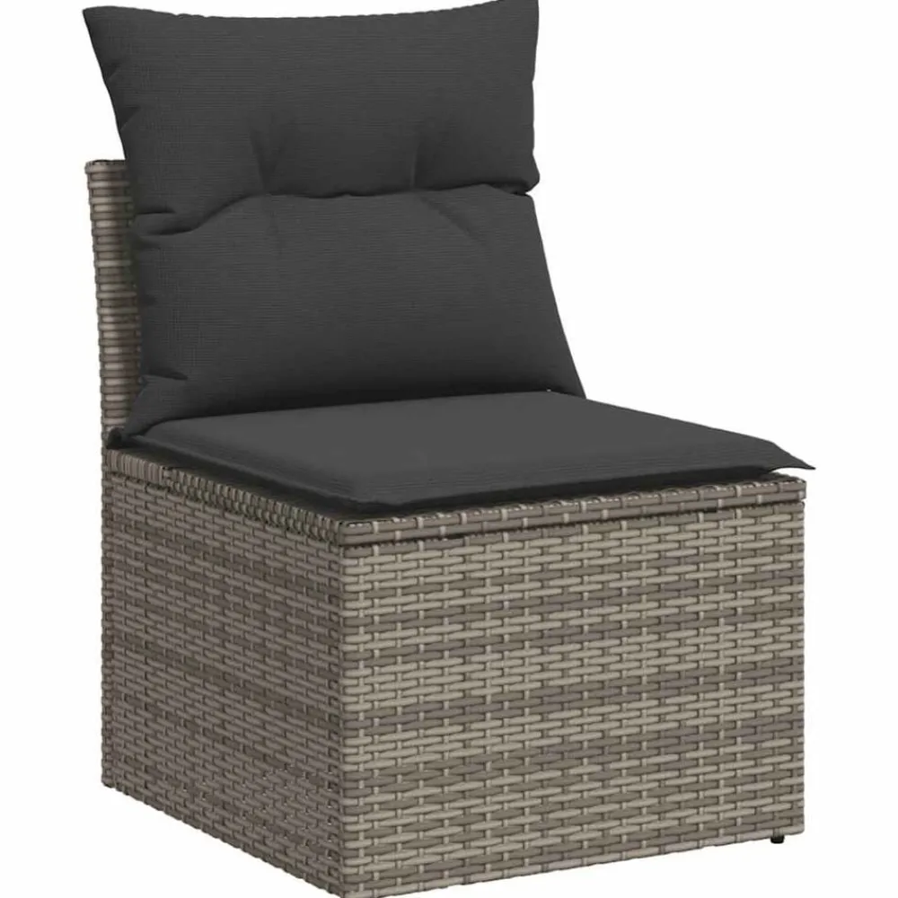 Mobilier De Jardin-vidaXL Salon de jardin 5 pcs avec coussins résine tressée Gris