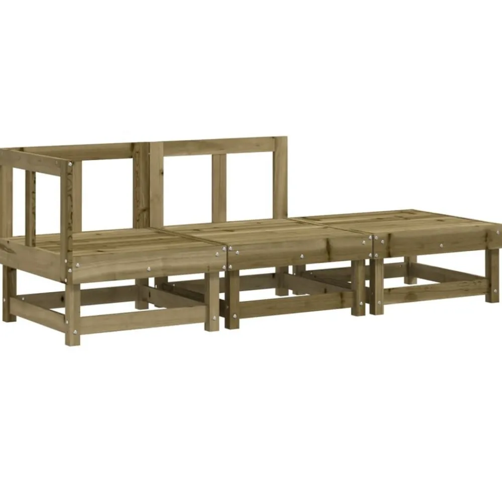 Mobilier De Jardin-vidaXL Salon de jardin 3 pcs bois de pin imprégné Naturel impregné