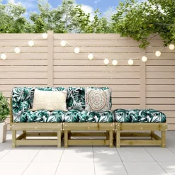Mobilier De Jardin-vidaXL Salon de jardin 3 pcs bois de pin imprégné Naturel impregné