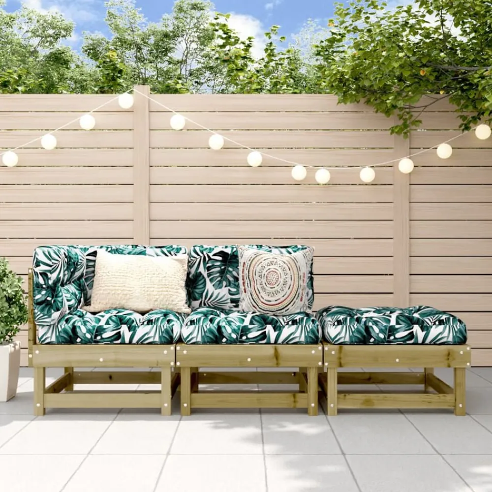 Mobilier De Jardin-vidaXL Salon de jardin 3 pcs bois de pin imprégné Naturel impregné
