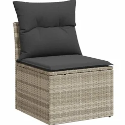 Mobilier De Jardin-vidaXL Salon de jardin 5 pcs avec coussins résine tressée Gris clair
