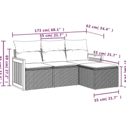 Mobilier De Jardin-vidaXL Salon de jardin avec coussins 4 pcs beige résine tressée beige et gris