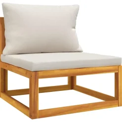 vidaXL Salon de jardin avec coussins 2 pcs bois massif acacia