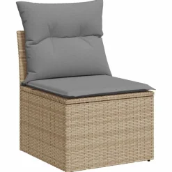vidaXL Salon de jardin avec coussins 8 pcs beige résine tressée