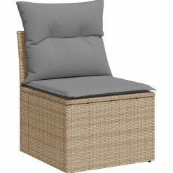 Mobilier De Jardin-vidaXL Salon de jardin avec coussins 5 pcs beige résine tressée beige et gris