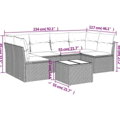 Mobilier De Jardin-vidaXL Salon de jardin avec coussins 7 pcs beige résine tressée beige et gris