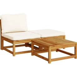 vidaXL Salon de jardin avec coussins 5 pcs Bois d'acacia solide