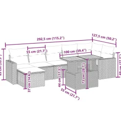 Mobilier De Jardin-vidaXL Salon de jardin avec coussins 8 pcs beige résine tressée beige et cr&egrave;me