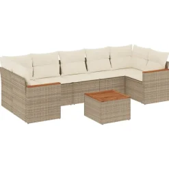 vidaXL Salon de jardin avec coussins 8 pcs résine tressée