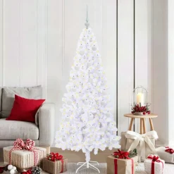 vidaXL Sapin de Noël artificiel avec 300 LED 180 cm PVC et Acier
