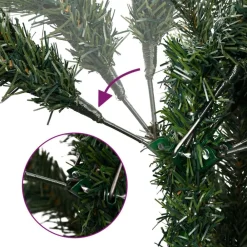 vidaXL Sapin de Noël artificiel à charnières avec support 120 cm