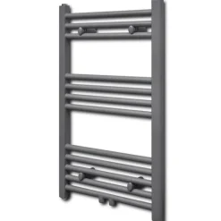 Appareils Électroménagers-vidaXL Sèche-serviettes eau chaude à rails droits 500x764 mm Gris