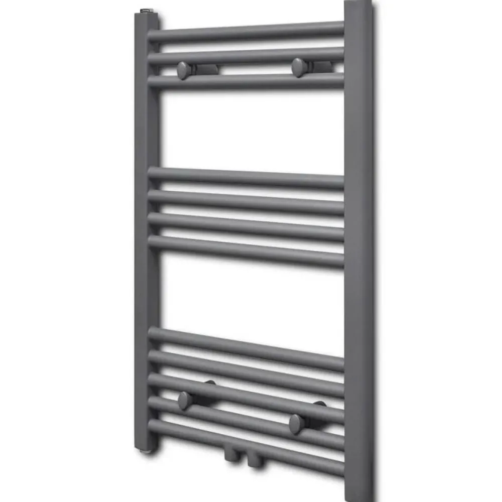 Appareils Électroménagers-vidaXL Sèche-serviettes eau chaude à rails droits 500x764 mm Gris