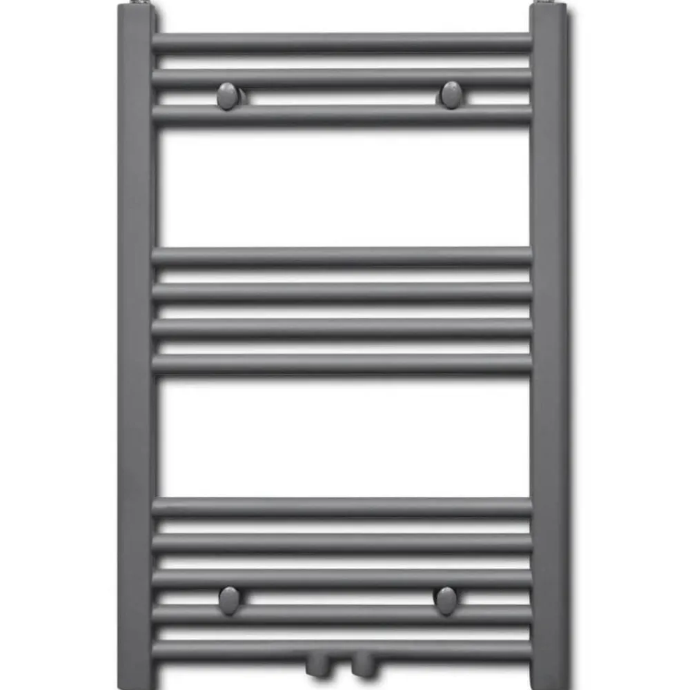 Appareils Électroménagers-vidaXL Sèche-serviettes eau chaude à rails droits 500x764 mm Gris