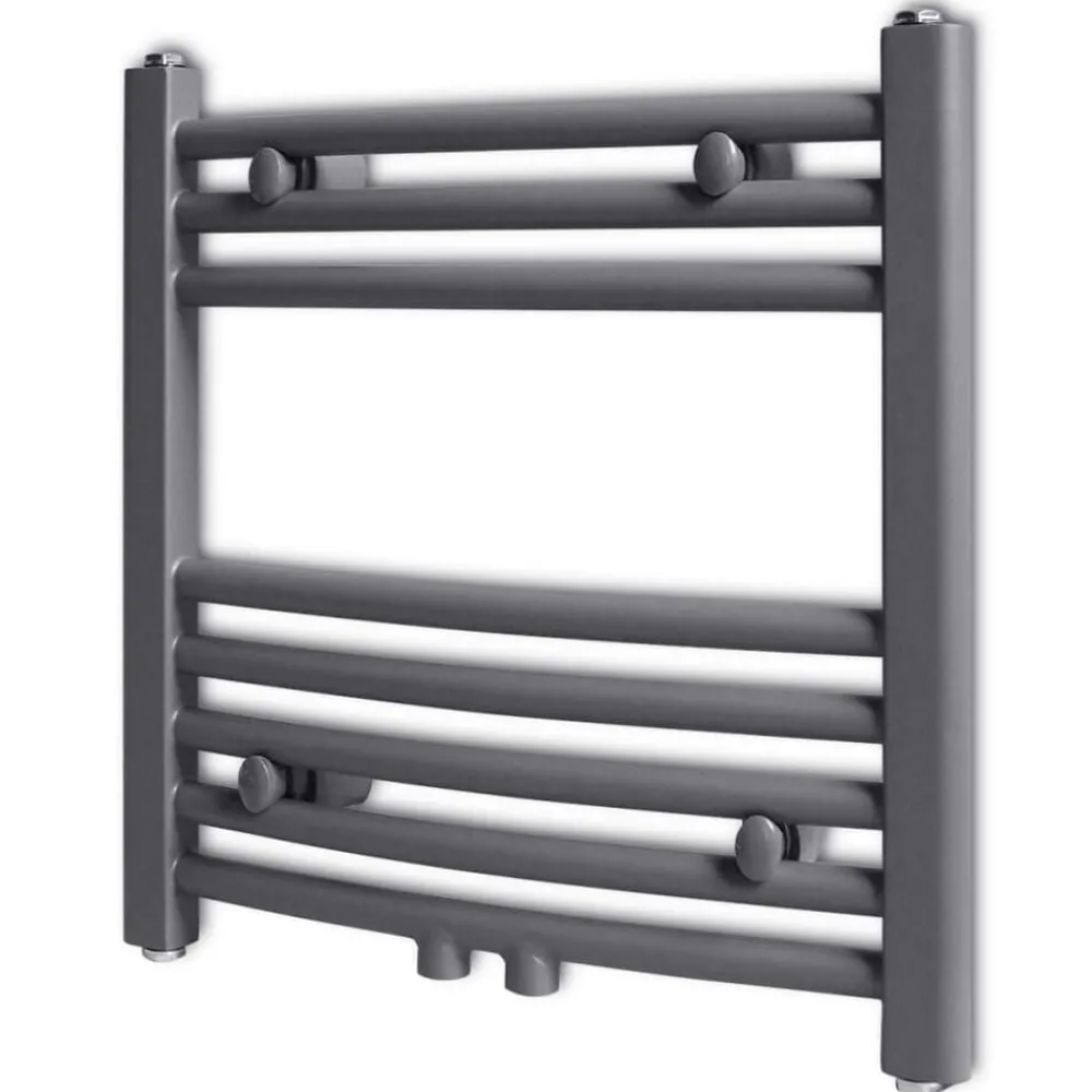 vidaXL Sèche-serviettes eau chaude à rails incurvés 480 x 480 mm