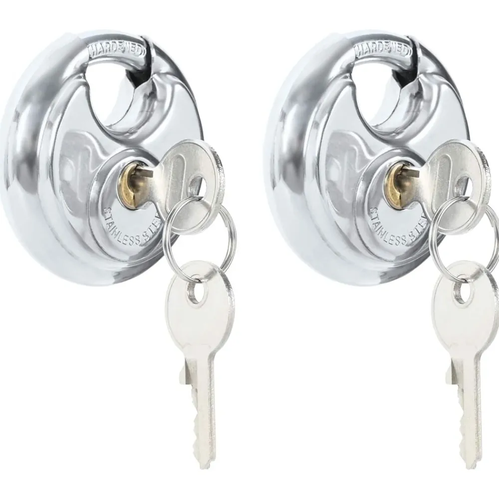vidaXL Serrures Discus avec Clés 2 pcs Argenté 6 x 2.3 x 6 cm