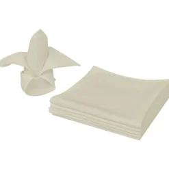 vidaXL Serviettes de table 10 pcs Crème 50x50 cm