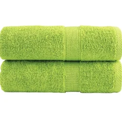 vidaXL Serviettes de toilette Premium SOLUND 2 pièces Vert pomme 30 x 30 cm 600 g/m²