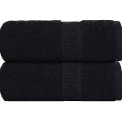 Linge-vidaXL Serviettes de toilette FROGN 2 pièces 30x30 cm 360 g/m² Noir