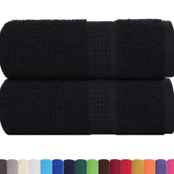 Linge-vidaXL Serviettes de toilette FROGN 2 pièces 30x30 cm 360 g/m² Noir