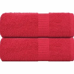 Linge-vidaXL Serviettes de toilette FROGN 2 pièces 30x30 cm 360 g/m² Rouge