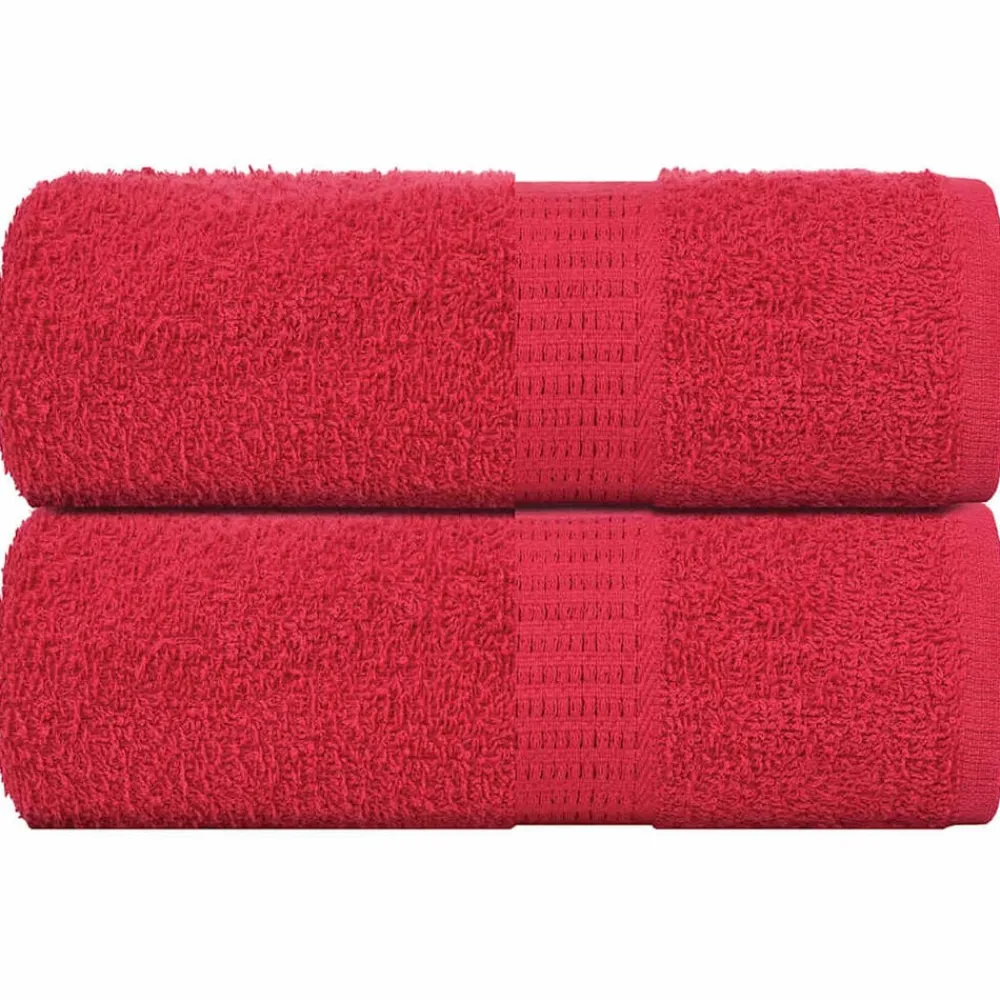 Linge-vidaXL Serviettes de toilette FROGN 2 pièces 30x30 cm 360 g/m² Rouge