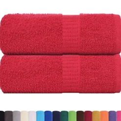 Linge-vidaXL Serviettes de toilette FROGN 2 pièces 30x30 cm 360 g/m² Rouge