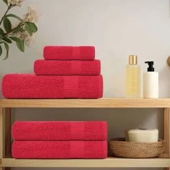 Linge-vidaXL Serviettes de toilette FROGN 2 pièces 30x30 cm 360 g/m² Rouge