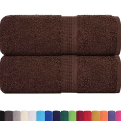 Linge-vidaXL Serviettes de toilette FROGN 2 pièces 30x30 cm 360 g/m² Marron