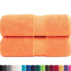 Linge-vidaXL Serviettes de toilette premium SOLUND 2 pièces 30 x 30 cm 600 g/m² Orange