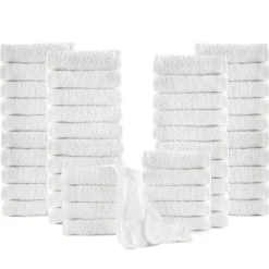Linge-vidaXL Serviettes pour invités 50 pcs Coton 350 g/m² 30x30 cm Blanc