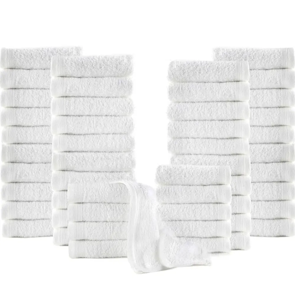 Linge-vidaXL Serviettes pour invités 50 pcs Coton 350 g/m² 30x30 cm Blanc
