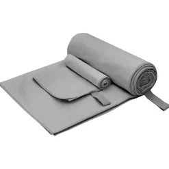 Linge-vidaXL Set de serviettes de sport 2 pcs tissu Gris foncé