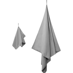 Linge-vidaXL Set de serviettes de sport 2 pcs tissu Gris foncé