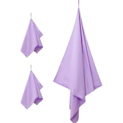 Linge-vidaXL Set de serviettes de sport 3 pcs Polyester et Polyamide Violet