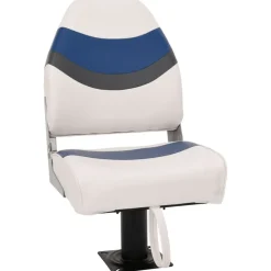Véhicules-vidaXL Siège de bateau avec piédestal pivotant à 360° Blanc et bleu