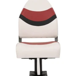 Véhicules-vidaXL Siège de bateau avec piédestal pivotant à 360° blanc et rouge