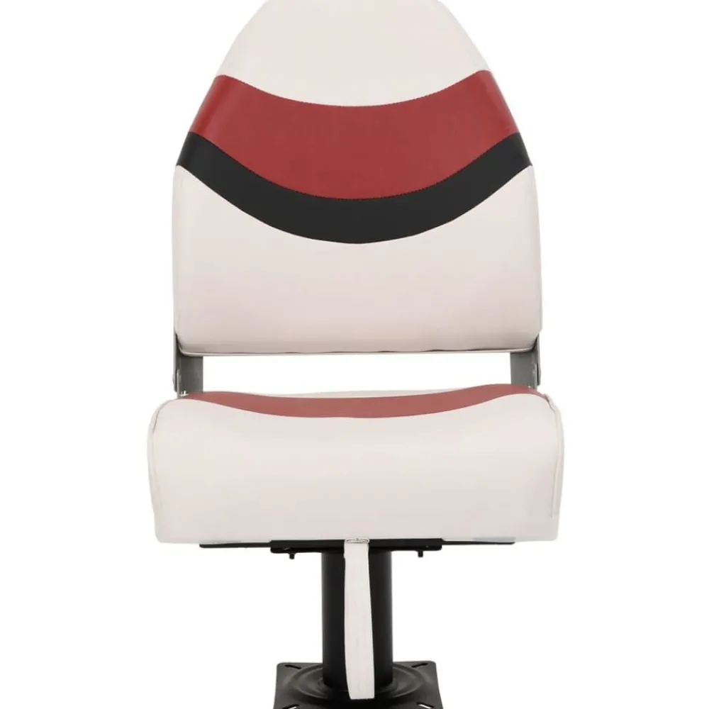 Véhicules-vidaXL Siège de bateau avec piédestal pivotant à 360° blanc et rouge