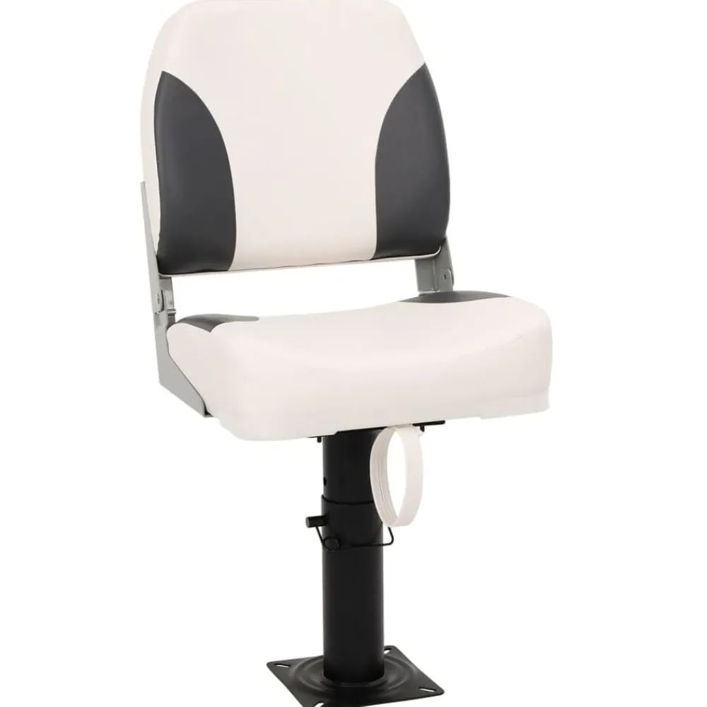 vidaXL Siège de bateau pliable 1 ensemble avec dossier bas et sangle de fixation