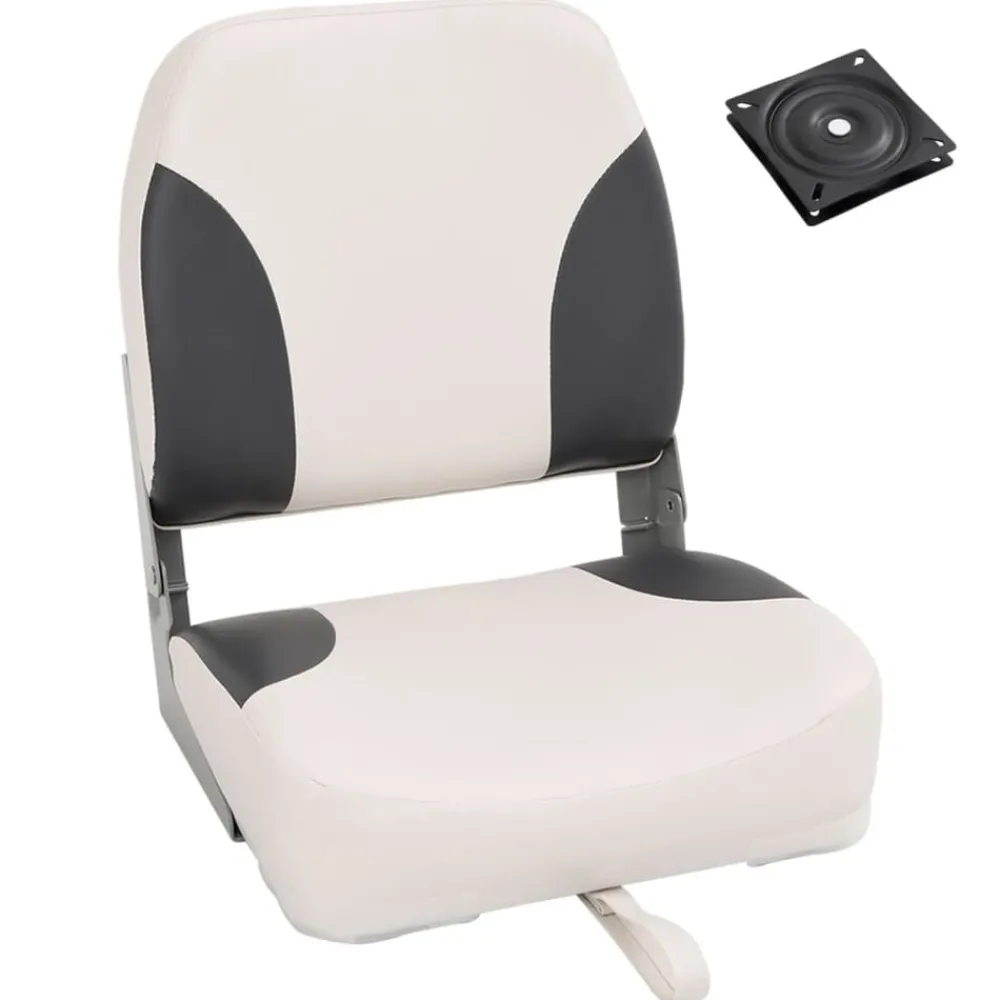 vidaXL Siège de bateau pliable 1 ensemble avec dossier bas et sangle de fixation