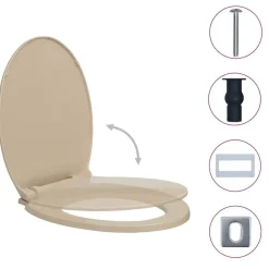 vidaXL Siège de toilette à fermeture en douceur Ovale
