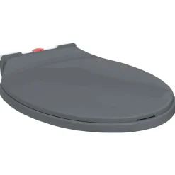Plomberie-vidaXL Siège de toilette à fermeture en douceur Ovale Gris