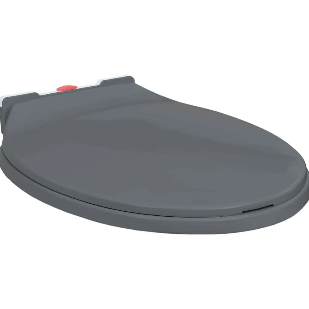 Plomberie-vidaXL Siège de toilette à fermeture en douceur Ovale Gris