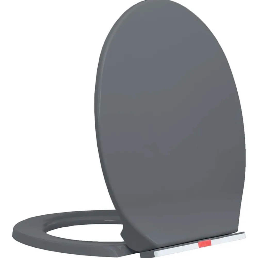 Plomberie-vidaXL Siège de toilette à fermeture en douceur Ovale Gris