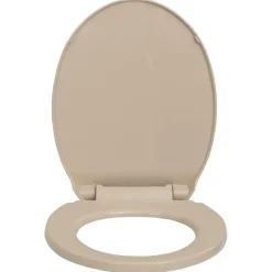 Plomberie-vidaXL Siège de toilette à fermeture en douceur Ovale Beige