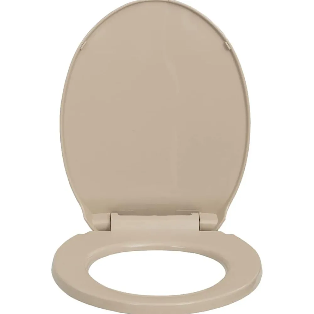 Plomberie-vidaXL Siège de toilette à fermeture en douceur Ovale Beige